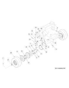 Brake Assembly Standard Track Diagram and Parts List for G1332 55AI5GMQ750-WAM Cub Cadet Lawn Mower